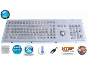 Priemyselná klávesnica s trackbalom 38mm, KB005K, USB Priemyselná klávesnica s trackbalom 38mm, KB005K, USB